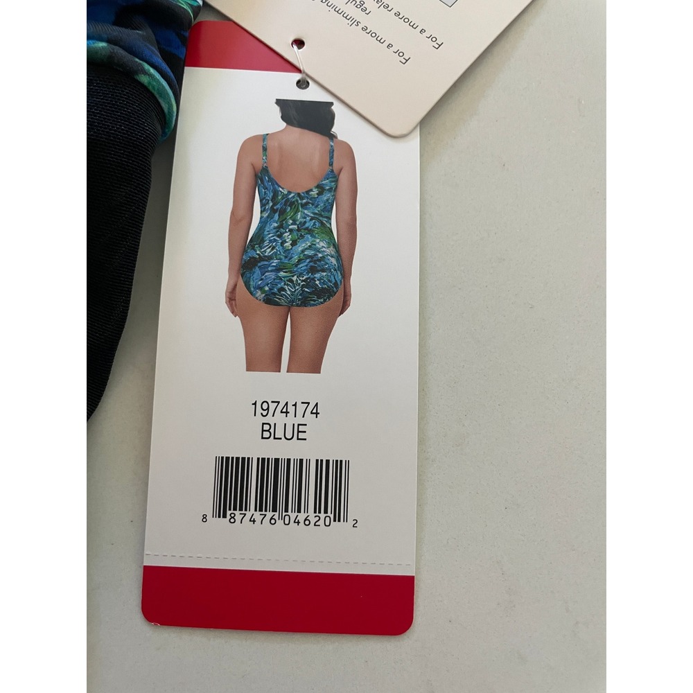 Miradonna by Miraclesuit One Piece Swimsuit Blue Sheer Bodice Size 8 1974174 NEW - Picture 4 of 7